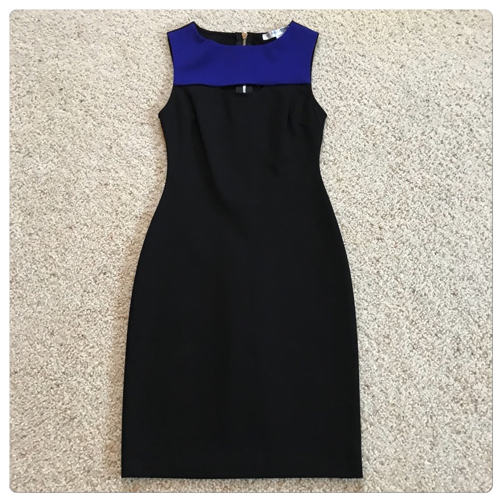 NWT, Blue and Black Beautiful Sleeveless Dress